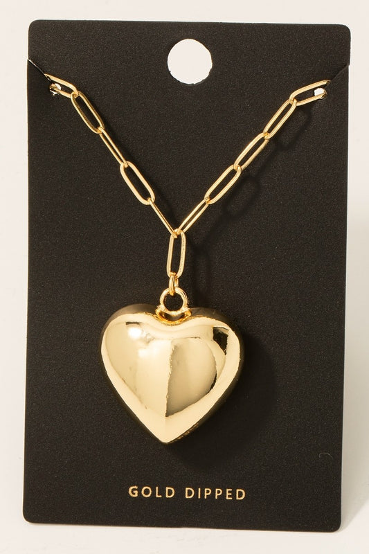 Large Puffy Heart Necklace