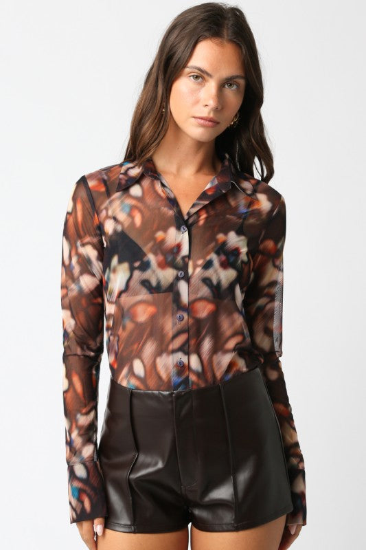 Eleanor Mesh Button Down