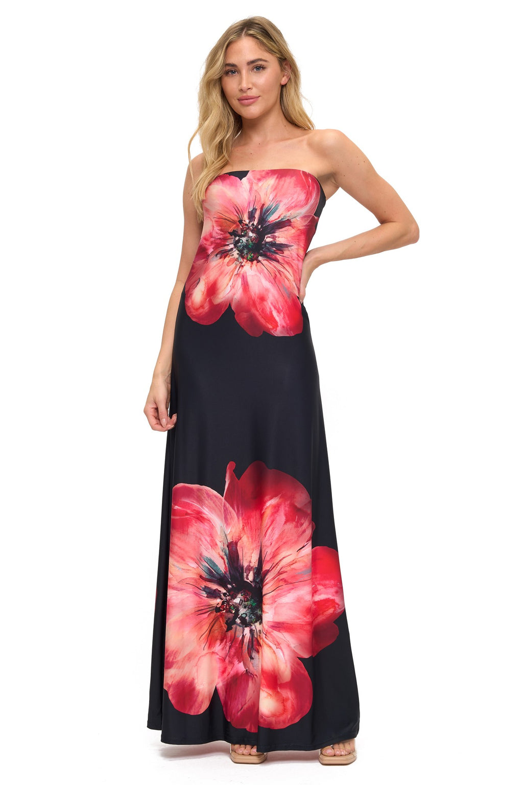 Floral Mesh Maxi Dress