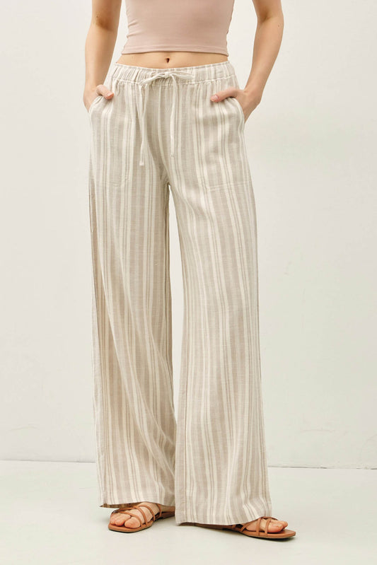 Ombre Stripped Linen Pants