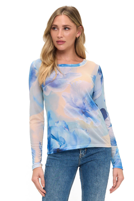 Mesh Long Sleeve Blue