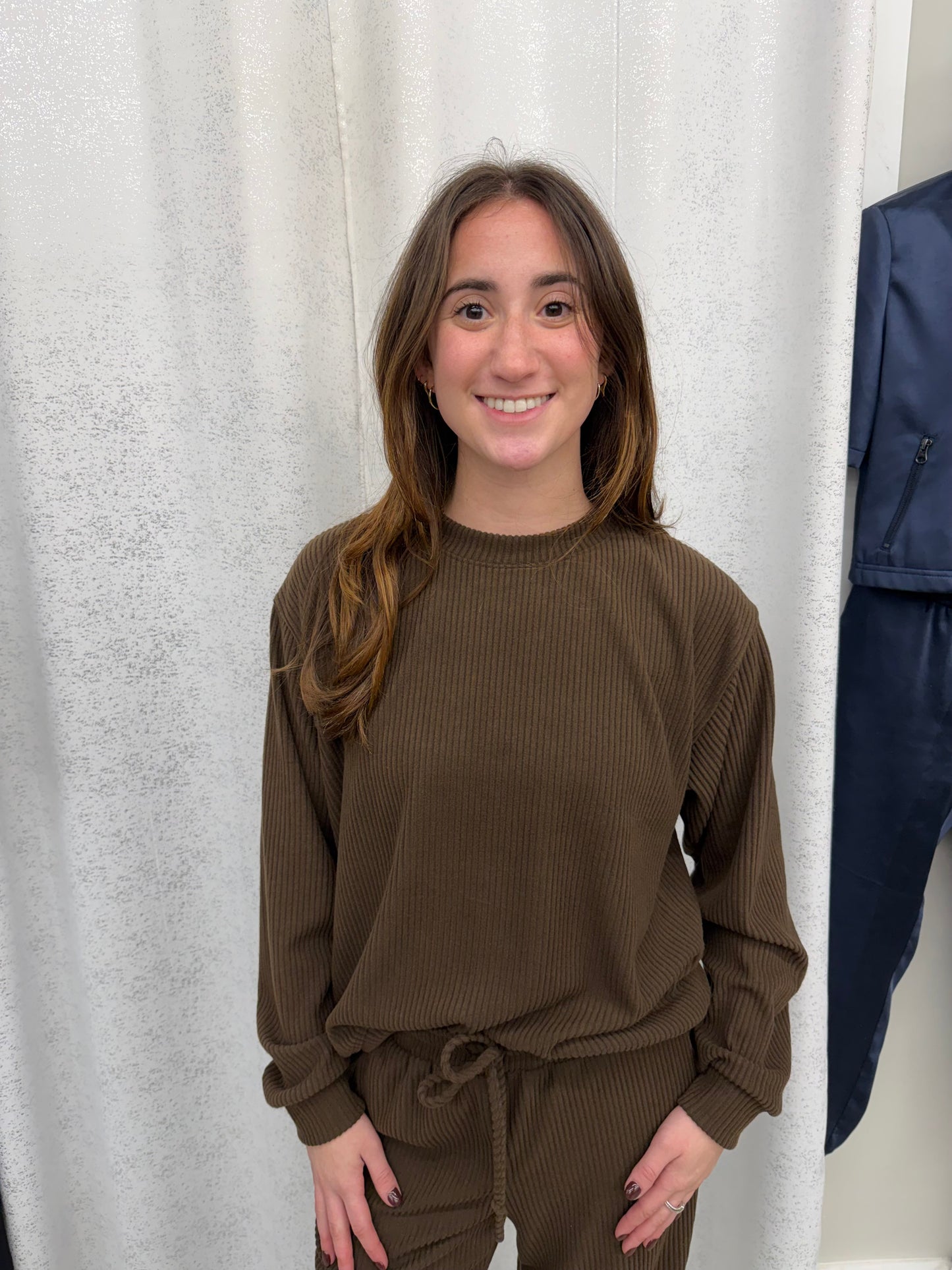 Muse Ribbed Crewneck Chocolate