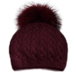 Emma Beanie Wine & Black