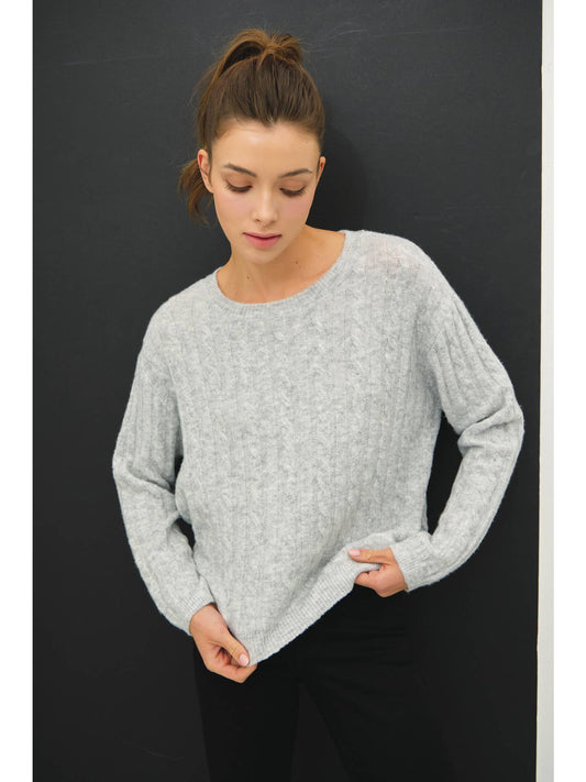 Boxy Cable Knit Sweater