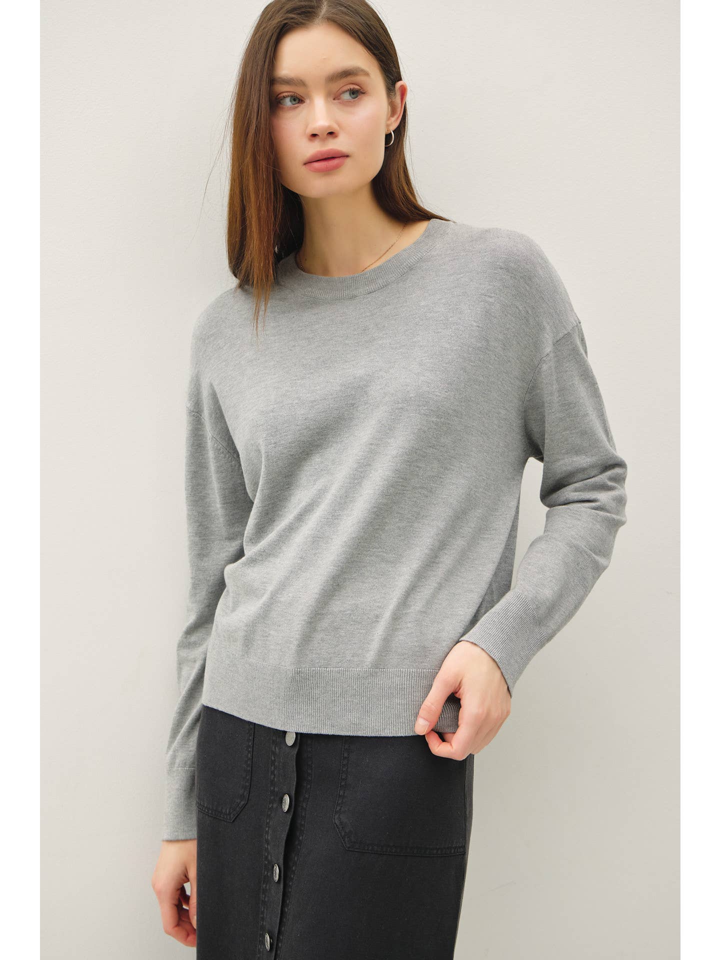 The Classic Drop Shoulder Heather Grey