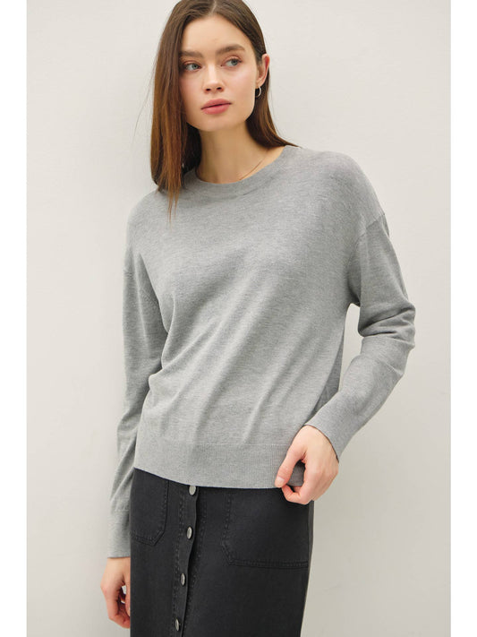 The Classic Drop Shoulder Heather Grey