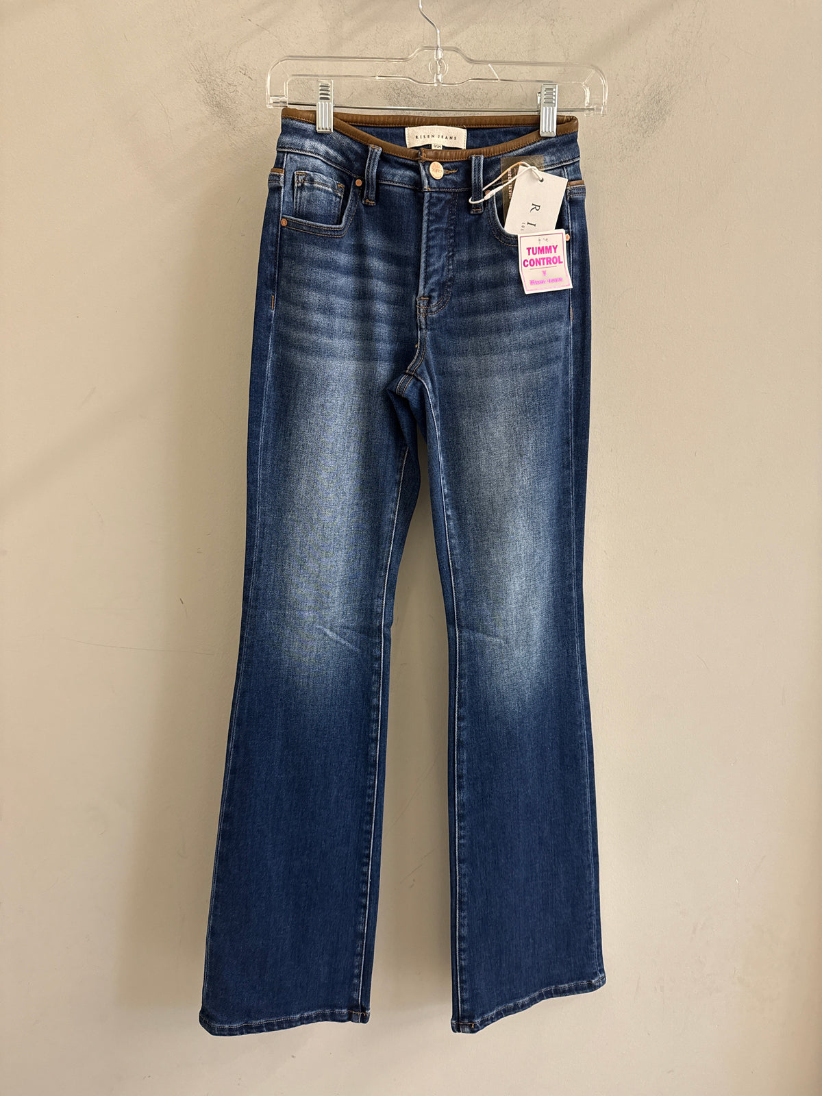 Leather Trim Mid Rise Bootcut