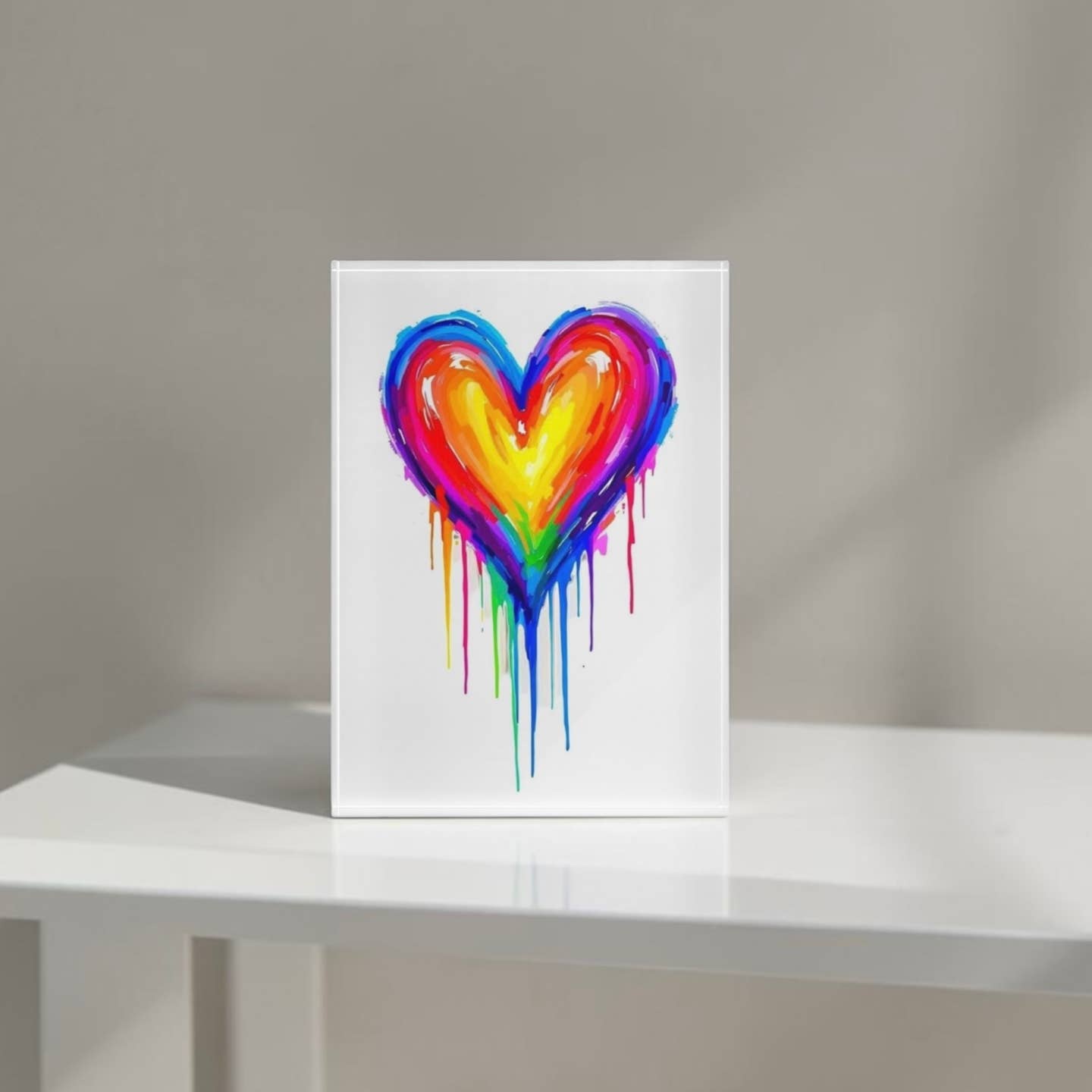 Drippy Heart LOVE Crystal Block