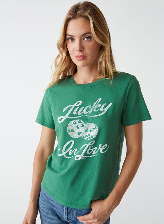 Lucky In Love Graphic Tee-Palm