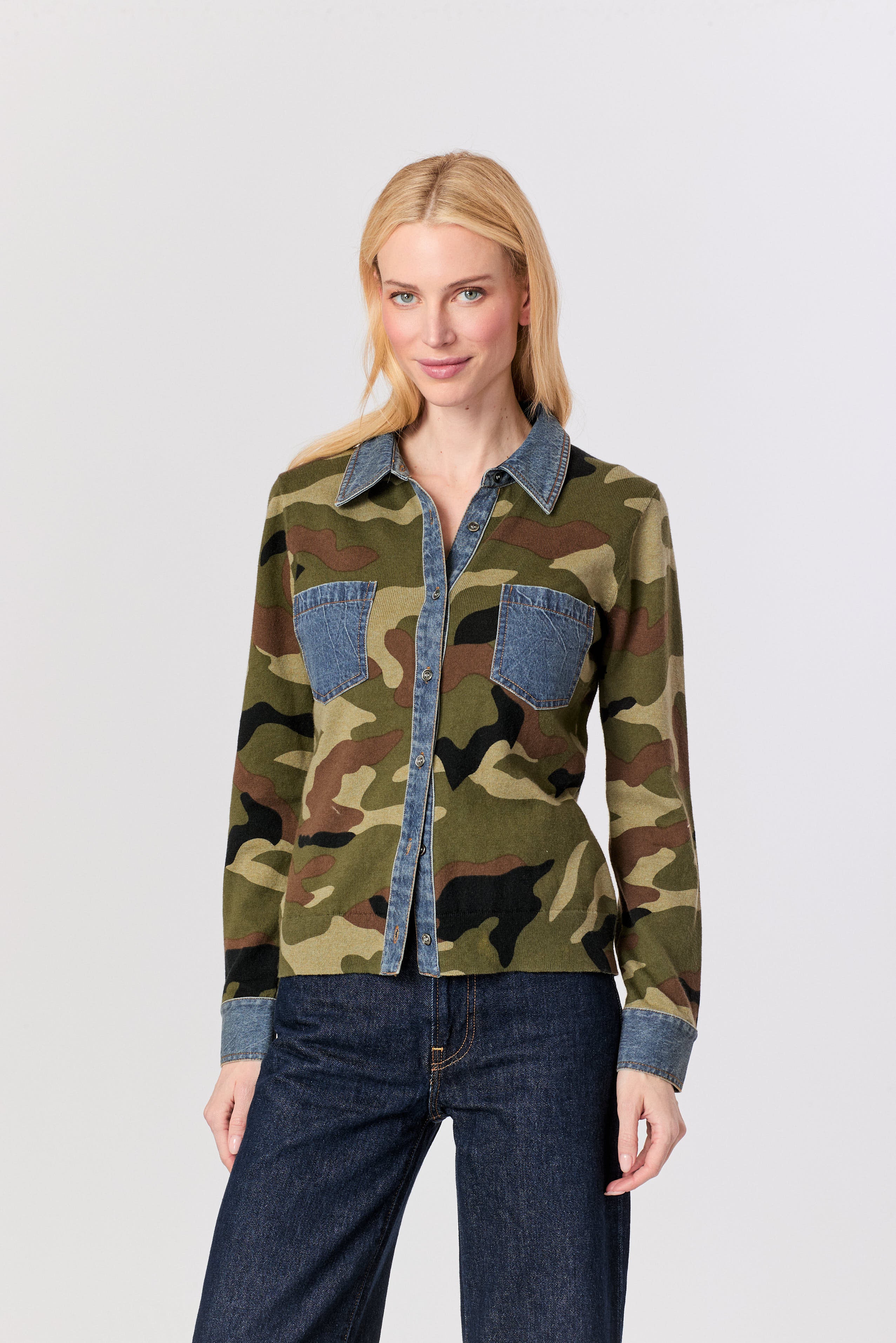 J. Society Camo Denim Pocket Sweater
