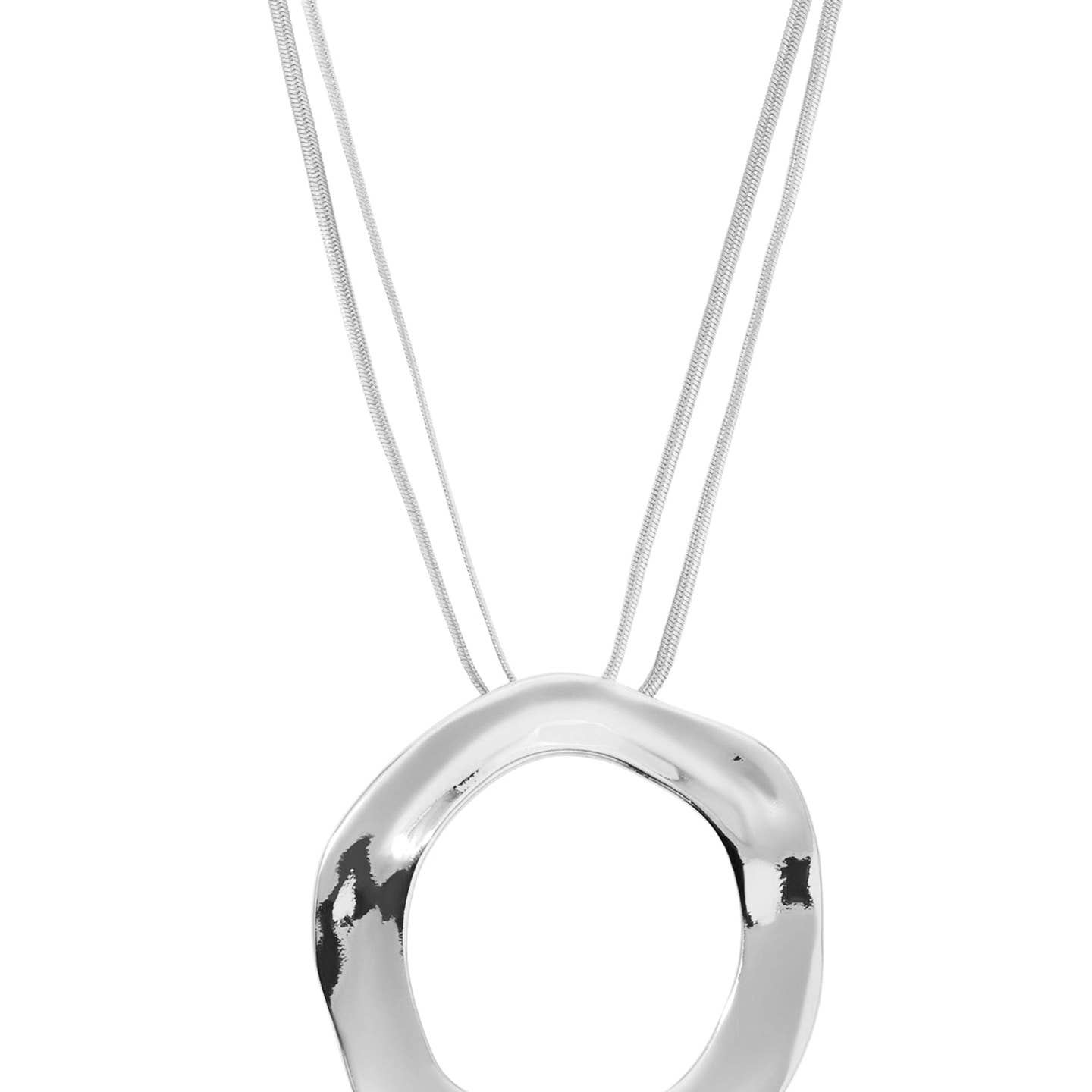 18K Gold Open Circle Statement Necklace Gold Or Silver