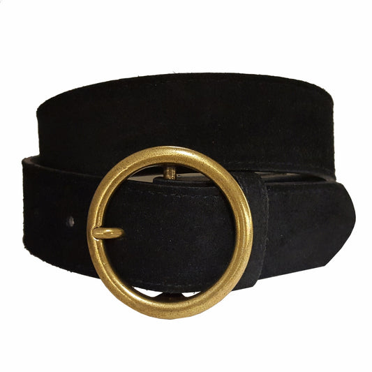 Genuine Suede Belt Black
