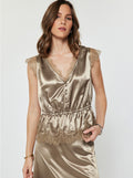 Satin Lace Sleeveless Peplum