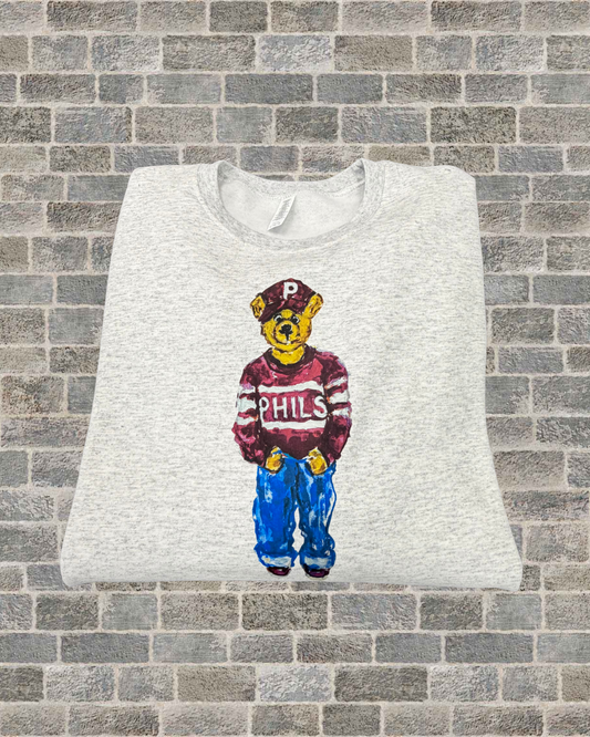 Philly Bear Crewneck-Maroon