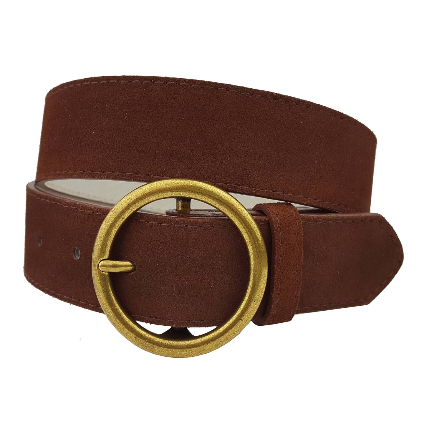 Genuine Suede Belt Brown
