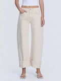 High Rise Cuffed Barrel - Cream