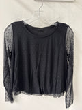 Black Dot Mesh Bubble Top