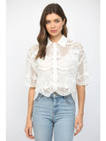 Lace Button Up