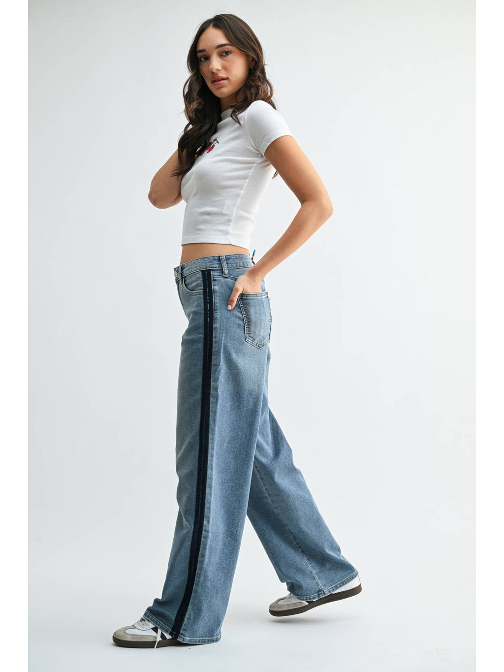 Mid Rise Tuxedo Sweat Pant Jeans