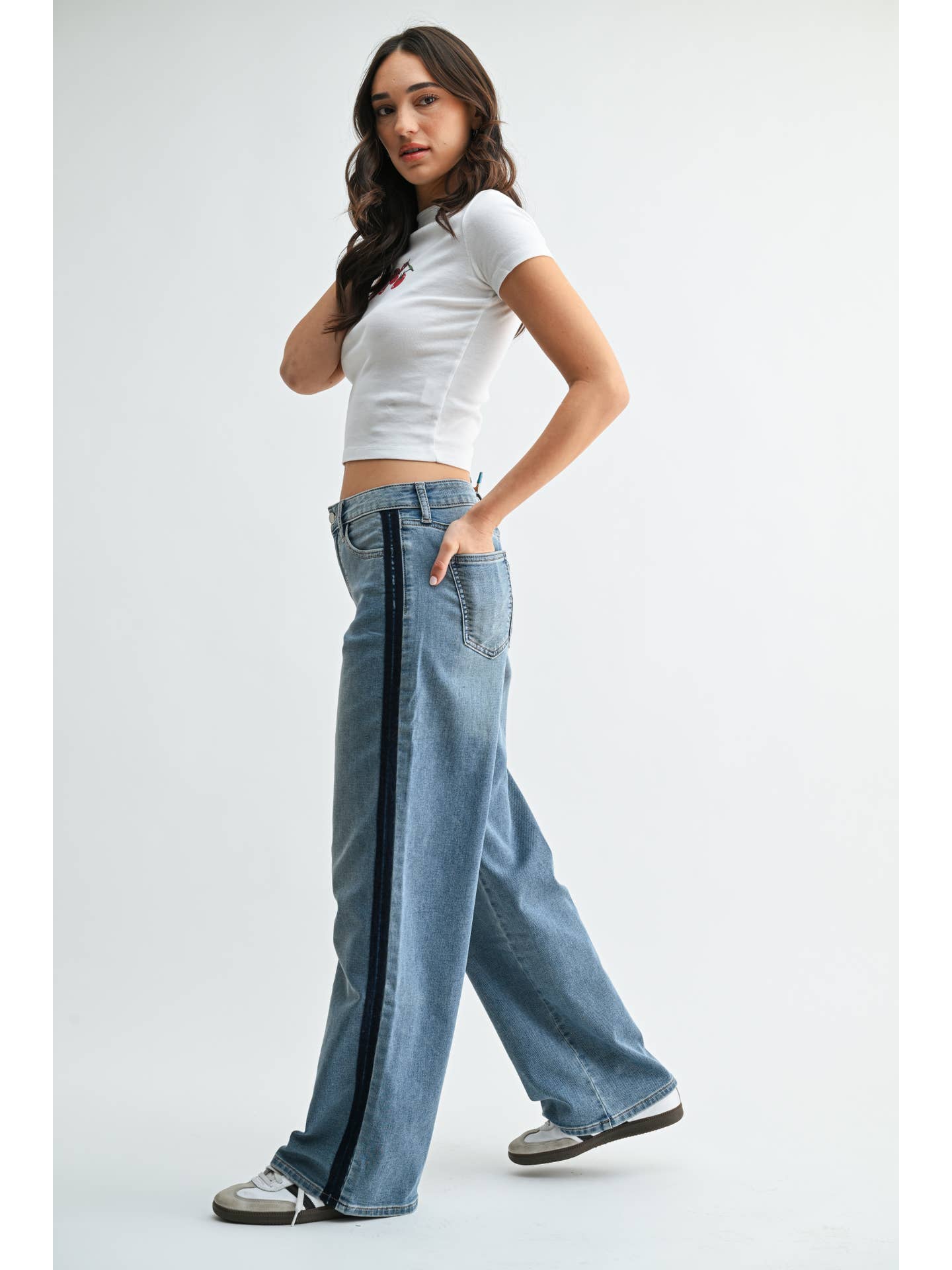 Mid Rise Tuxedo Sweat Pant Jeans