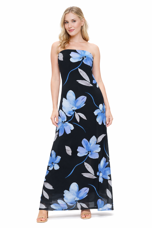 Mesh Floral Maxi Dress