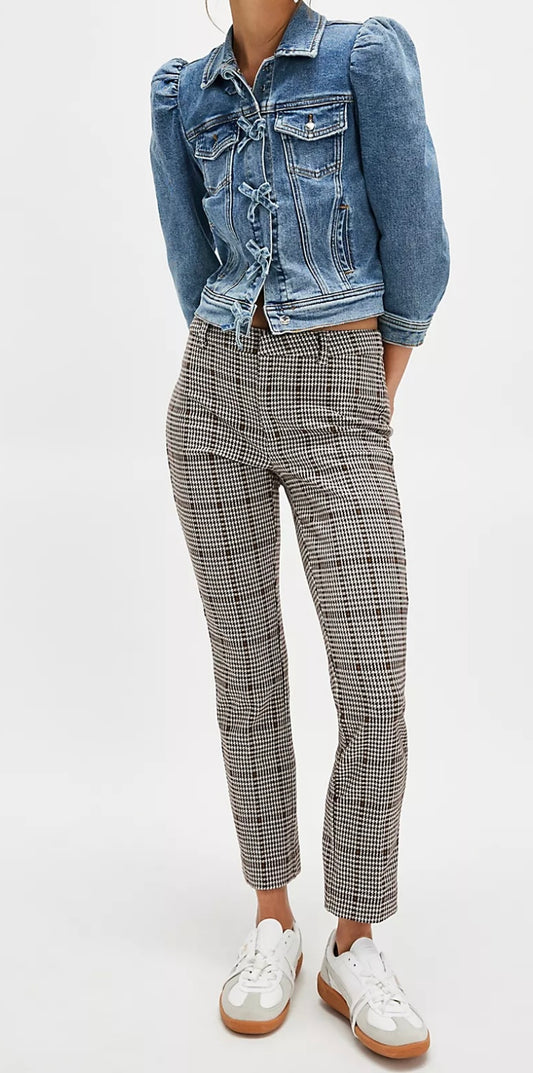 Free People Molly Plaid Slim Pant