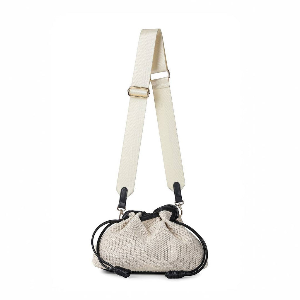Cinched Raffia Clutch