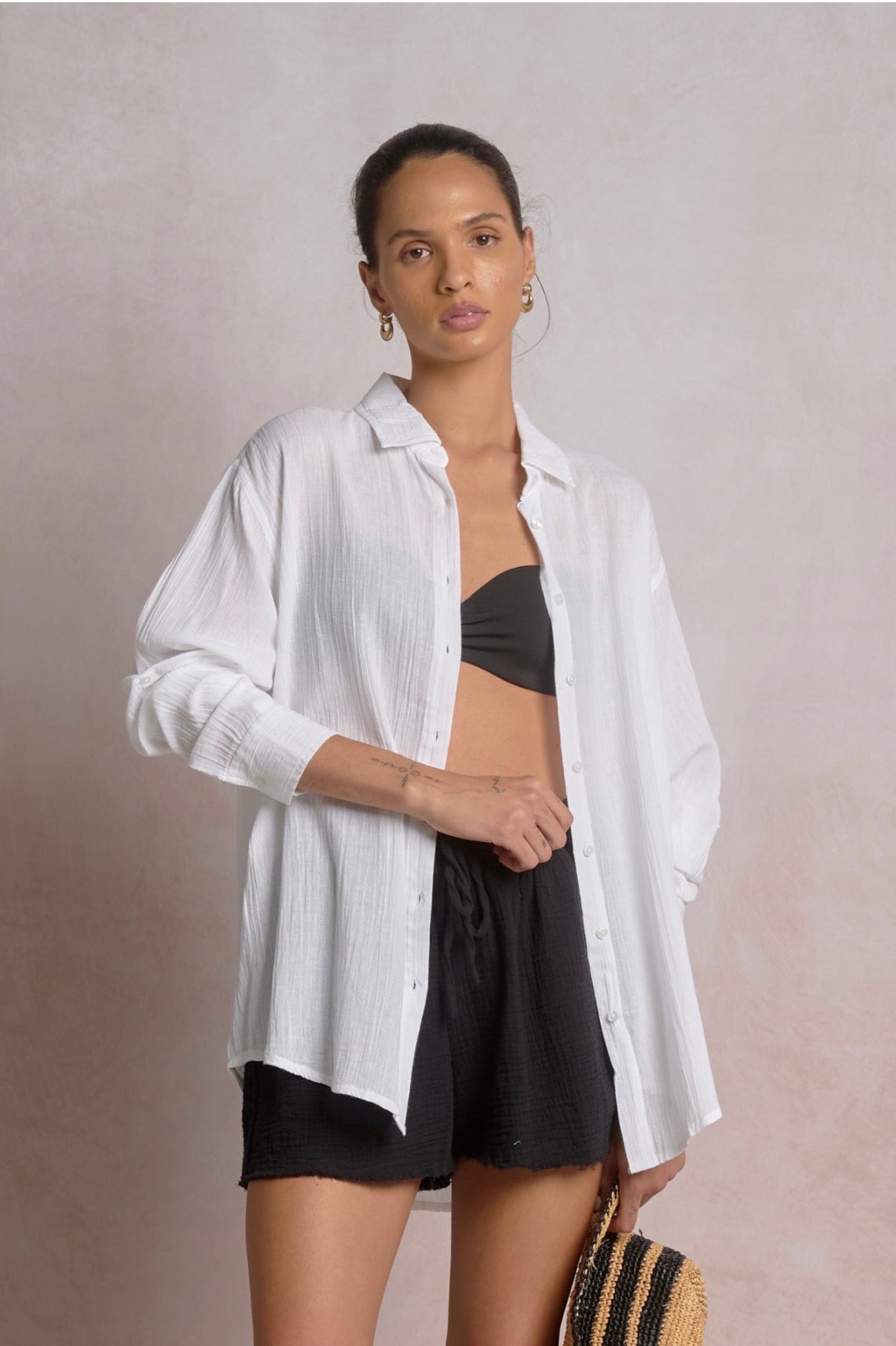 Heart Gauze Button Down