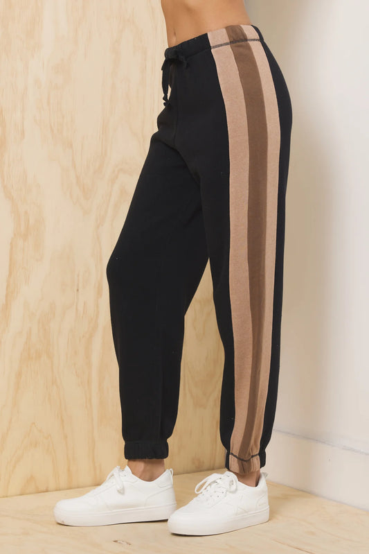 Vintage Havana Black & Tan Latte  Fleece Jogger