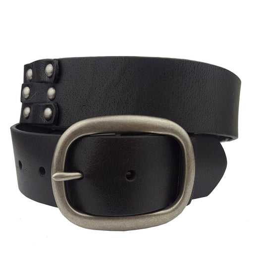 Leather Studded Belt Black