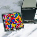 Abstract Love Hearts Pocket Mirror