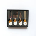 Resin Coated Cheese Knife Set Gold Quartz