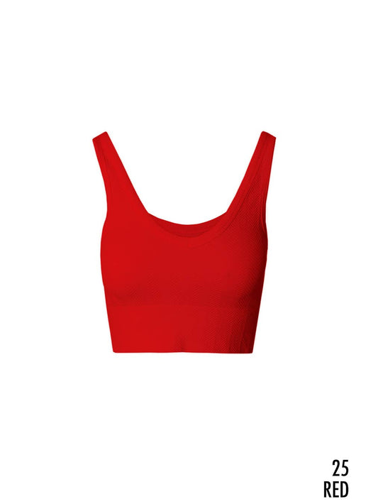 Reversible Herringbone Crop Top Red