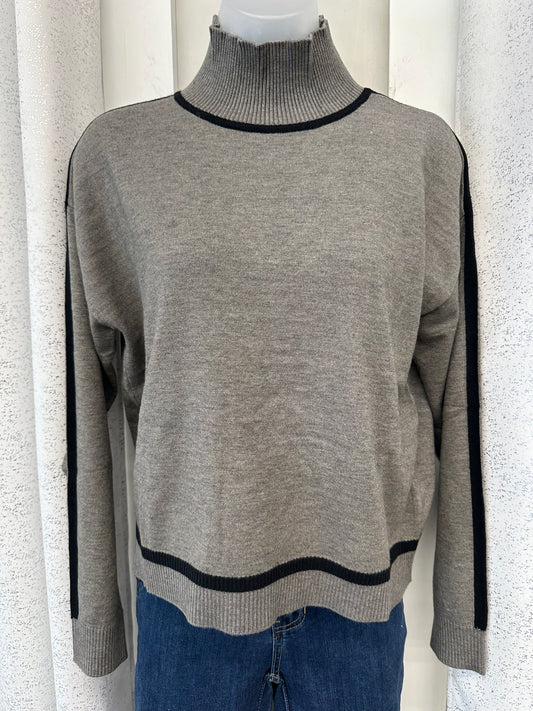 Grey Mock Neck Sweater