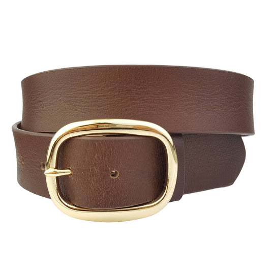 Brown Leather With Gold Buckle