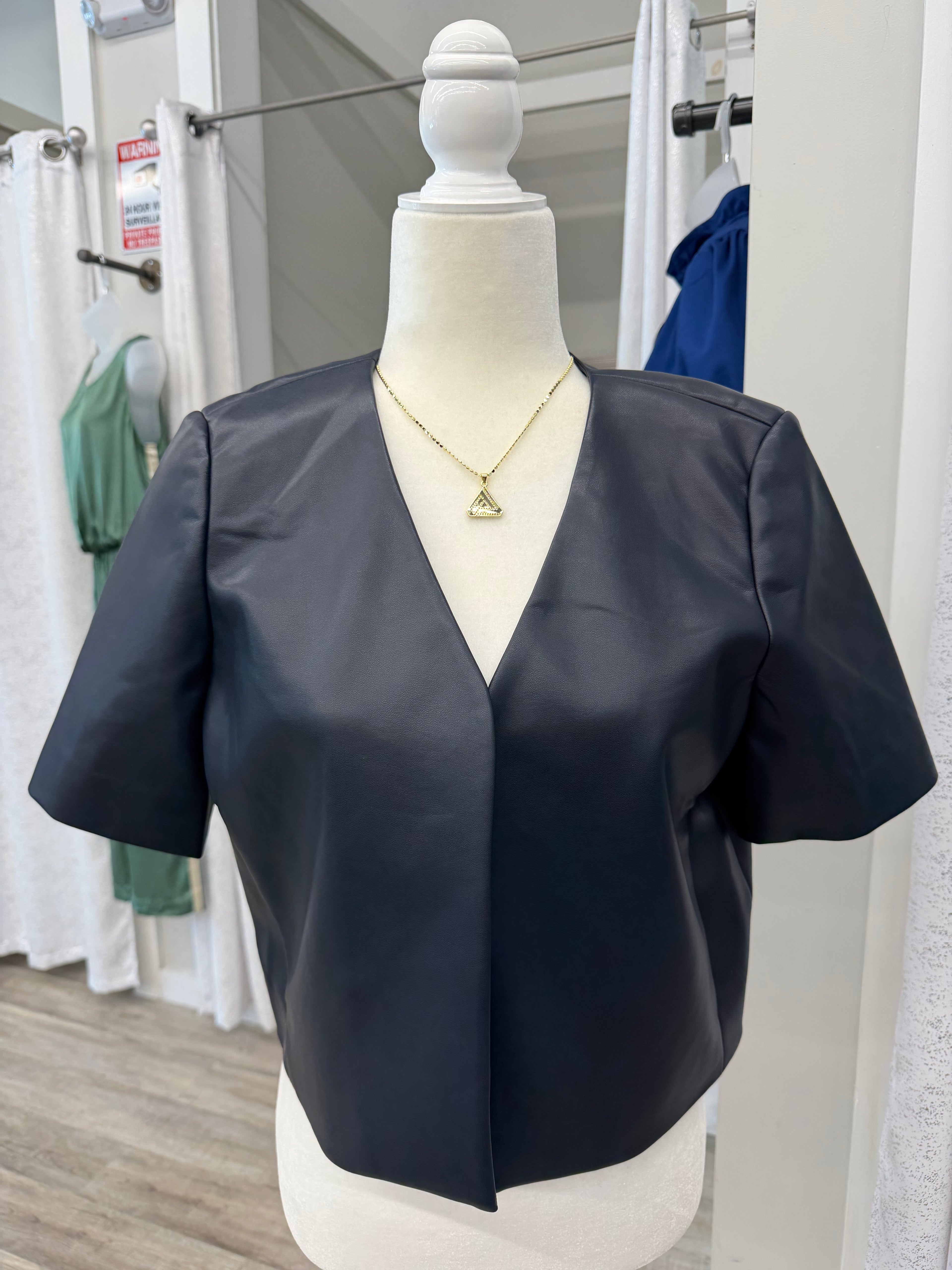 J. Society Collarless Navy Jacket