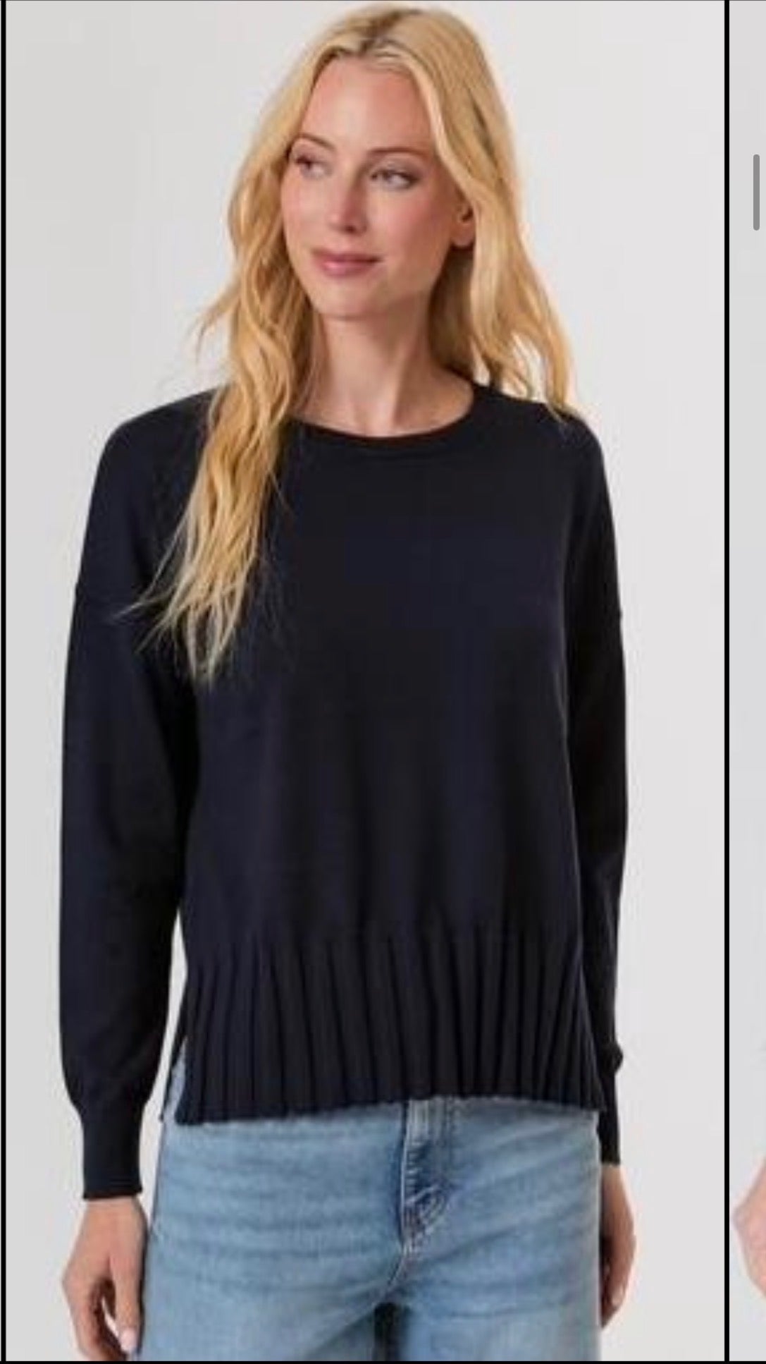 J. Society Navy Rib Bottom Crew