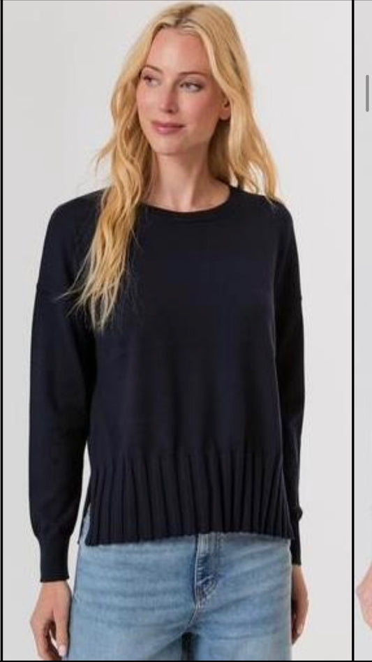 J. Society Navy Rib Bottom Crew