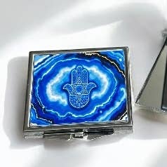 Hamsa Star Of David Pocket Mirror