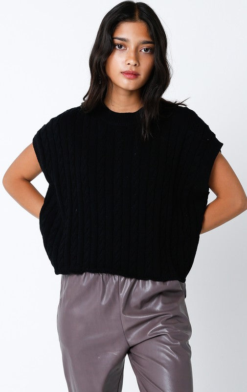 Alina Sweater Vest in Black