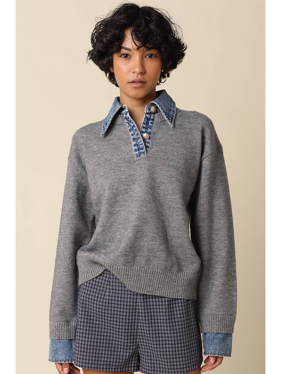 Emily Contrast Knit Sweater