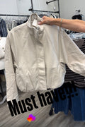 Faux Leather Bubble Hem Jacket