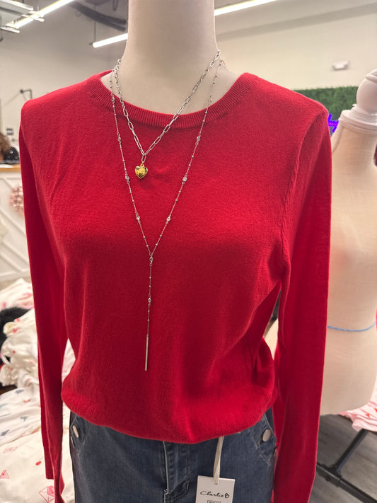 The Perfect Layer Sweater Festive Red