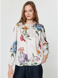 Floral Print Ruffled Blouse