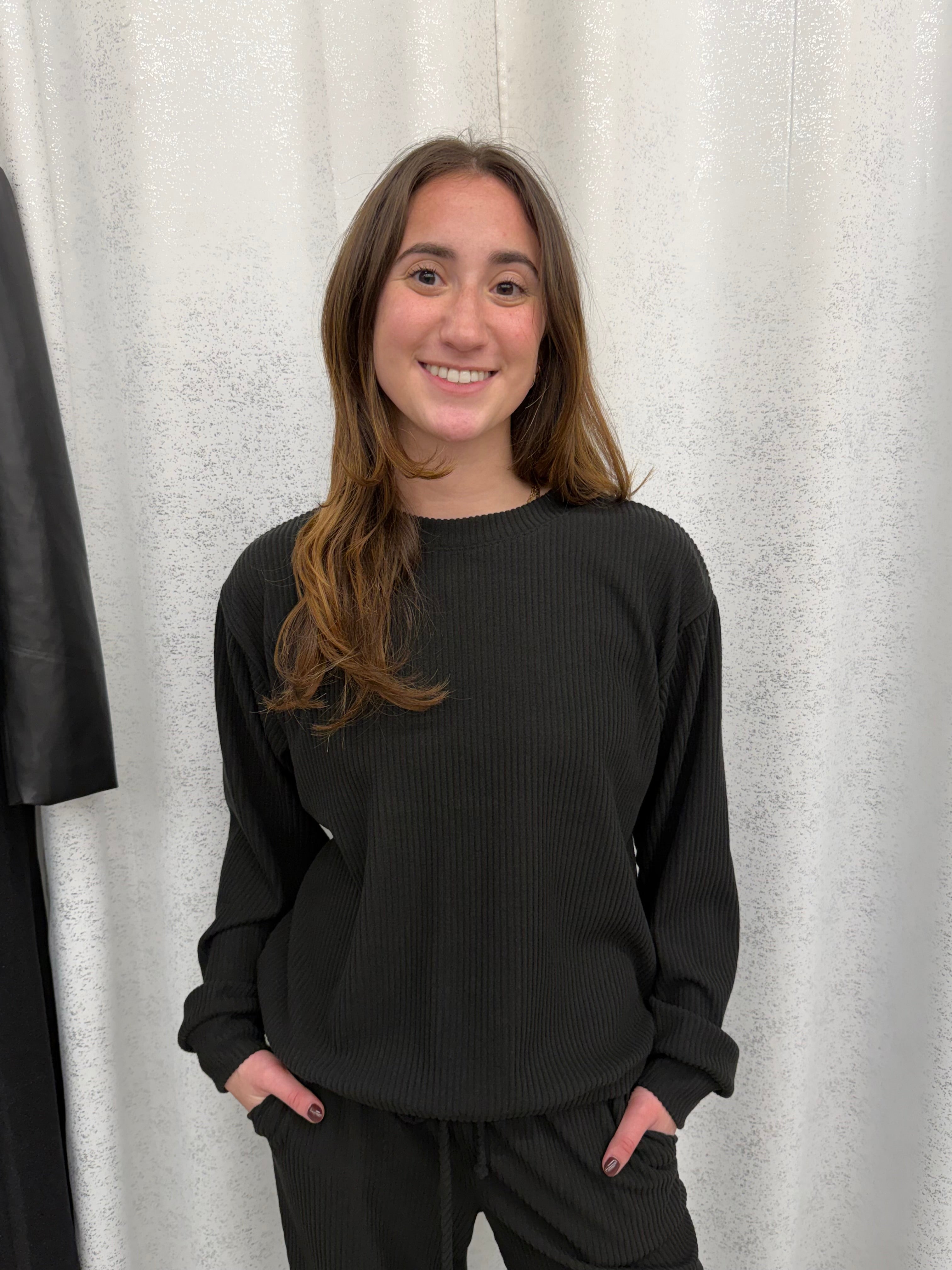 Muse Ribbed Crewneck Black