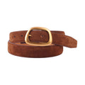 Caramel Suede Belt with Brushed Gold Buckle