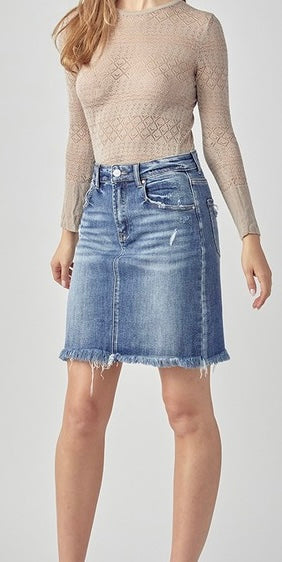 Denim High Rise Mini Skirt