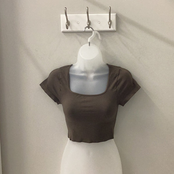 Cap Sleeve Square Neck Top Oak Moss