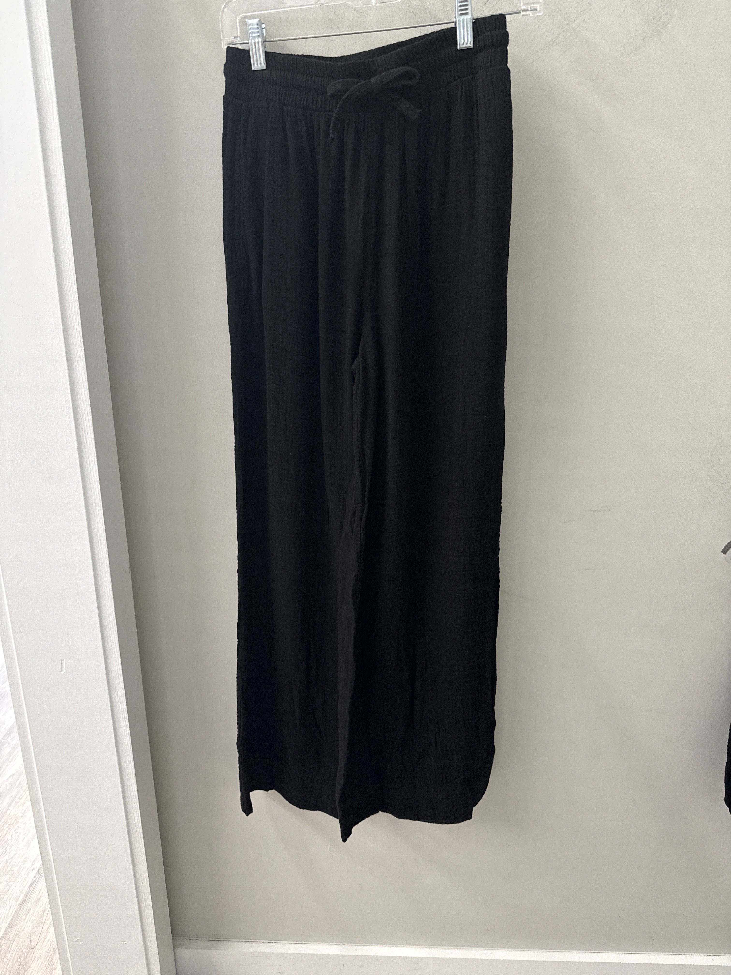 Bailey Gauze Wide Leg Pant -  Black