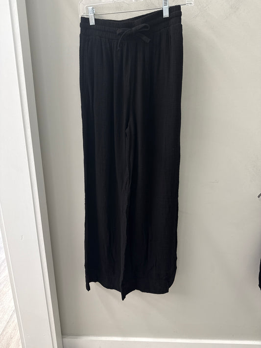 Bailey Gauze Wide Leg Pant -  Black